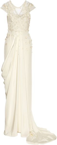 Temperley London Laelia Floralappliquéd Silk Crepe De Chine Gown - Lyst