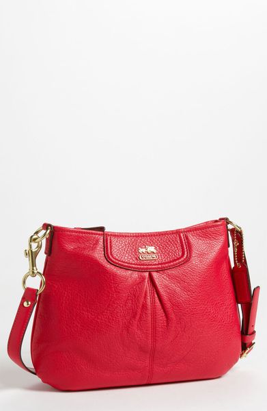 Coach Madison Swingpack Leather Crossbody Bag in Red (brass/ punch) | Lyst