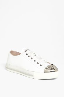 Miu Miu Patent Cap Toe Sneaker - Lyst
