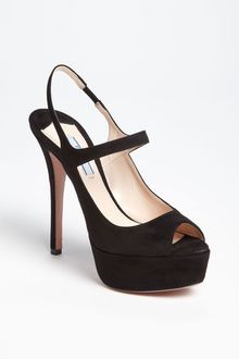 Prada Peep Toe Slingback Sandal - Lyst