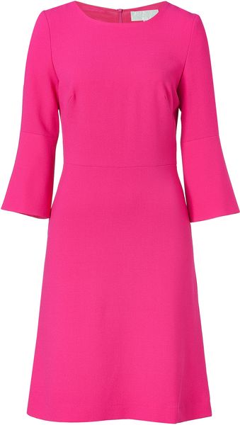 Goat Three Quarter Sleeve Wool Crepe Dress - Lyst