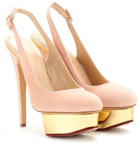 Charlotte Olympia Dolly Sling Backs in Pink (blush) - Lyst