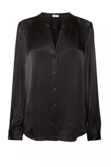 L'Agence Lagence Band Collar Blouse Black - Lyst