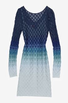 Missoni Ombre Metallic Minidress Blue - Lyst