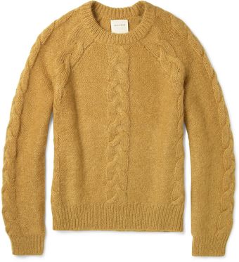 Billy Reid Cable Knit Mohair Blend Sweater - Lyst