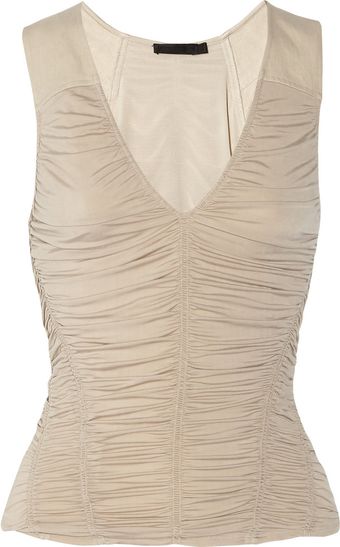 Donna Karan New York Ruched Stretchjersey Top - Lyst