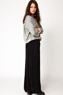 Ganni Silk Velvet Maxi Skirt - Lyst