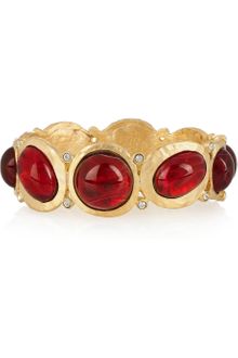 Kenneth Jay Lane 22karat Goldplated Crystal Bangle - Lyst