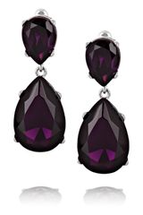 Kenneth Jay Lane Silvertone Crystal Drop Earrings