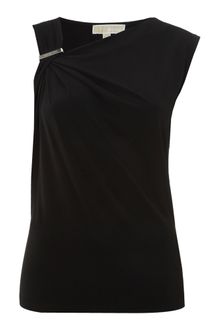 Michael by Michael Kors Asymmetric Top with Logo Bar Detail - Lyst