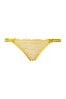 Mimi Holliday Chartreuse yellow Satin Lace Thong - Lyst