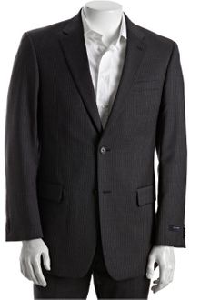 Tommy Hilfiger Charcoal Pinstripe Wool Trim Fit Blazer - Lyst