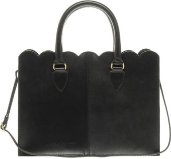 Asos Leather Scallop Edge Shopper - Lyst