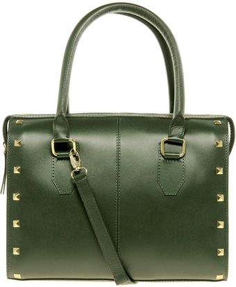 Asos Leather Studded Bowler Bag - Lyst