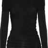 Donna Karan New York Draped Jersey Top in Black - Lyst