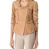 Donna Karan New York Collarless Asymmetrical Zip Jacket in Beige - Lyst