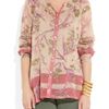 Donna Karan New York Floral Print Cotton and Silk Blend Shirt in Pink (floral) - Lyst