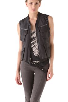Donna Karan New York Zip Leather Vest - Lyst