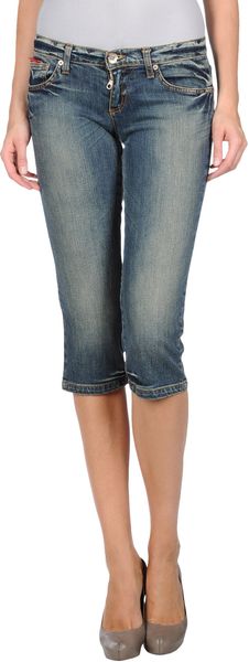 Frankie Morello Denim Capris - Lyst