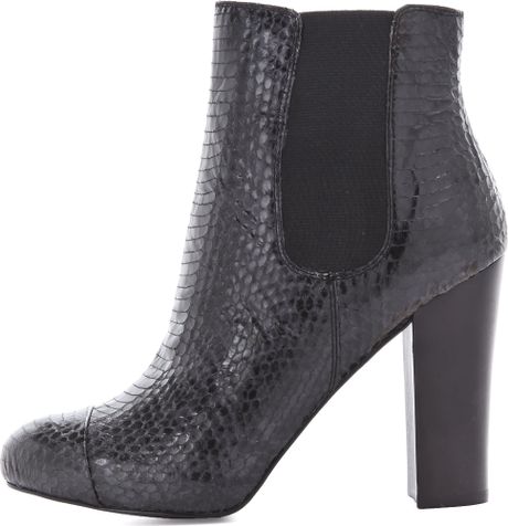 dark snake print booties