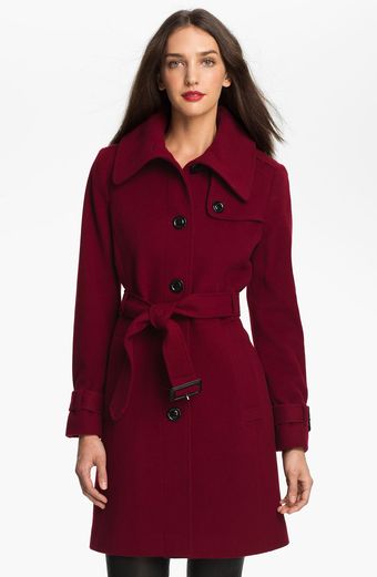 London Fog Envelope Collar Wool Blend Coat Online Exclusive - Lyst