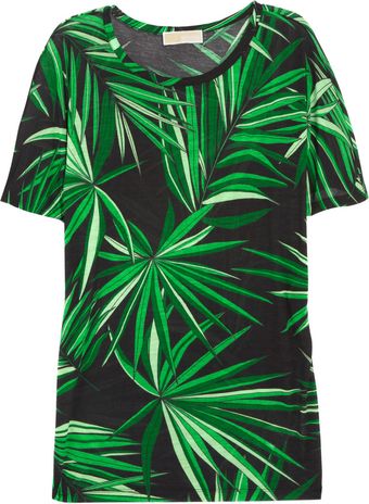 Michael by Michael Kors Palm Print Jersey T-Shirt - Lyst