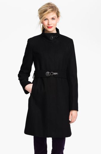 Via Spiga Maria Tab Trim Coat Nordstrom Exclusive - Lyst