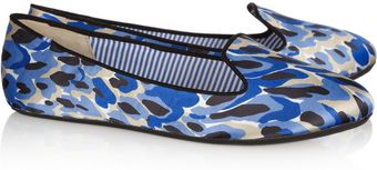 Charles Philip Shanghai Sheila Leopardprint Satin Slippers - Lyst