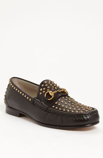Gucci Roos Studded Bit Loafer - Lyst