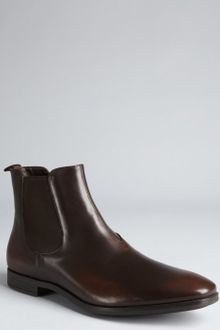 Prada Dark Chocolate Leather Ankle Boots - Lyst