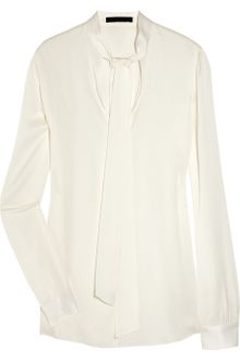 The Row Juddington Stretch Silk Satin Shirt - Lyst