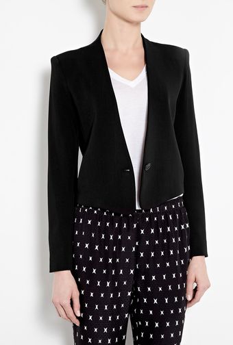 Theyskens' Theory Fomment Jirdo Raised Back Cropped Tuxedo Jacket - Lyst