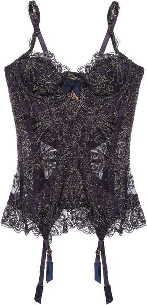 Agent Provocateur Cordeliyah Embroidered Lace Basque - Lyst