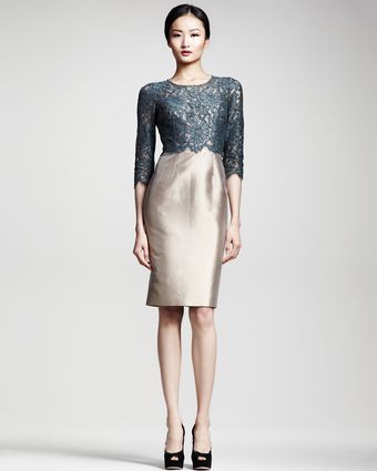 Dolce & Gabbana Lace Mikado Sheath Dress - Lyst