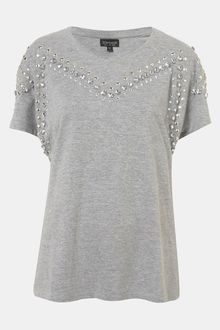 Topshop Embellished Tee - Lyst