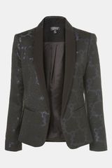 Topshop Floral Jacquard Tux Blazer