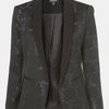 Topshop Floral Jacquard Tux Blazer in Blue (navy blue/ black) - Lyst