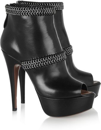 Alaïa Chaintrimmed Leather Boots - Lyst