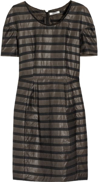 Farhi By Nicole Farhi Fancy Striped Sateen and Twill Dress - Lyst