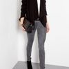 Helmut Lang Blade Grey Patina Stretch Leather Leggings in Gray (grey) - Lyst