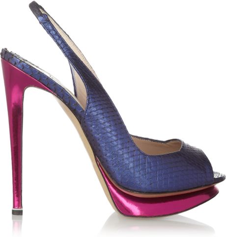 snakeskin slingback flats