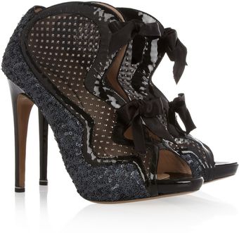 Nicholas Kirkwood Sequined Mesh and Patentleather Pumps - Lyst