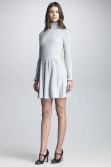 RED Valentino Cable Skirt Turtleneck Sweaterdress - Lyst