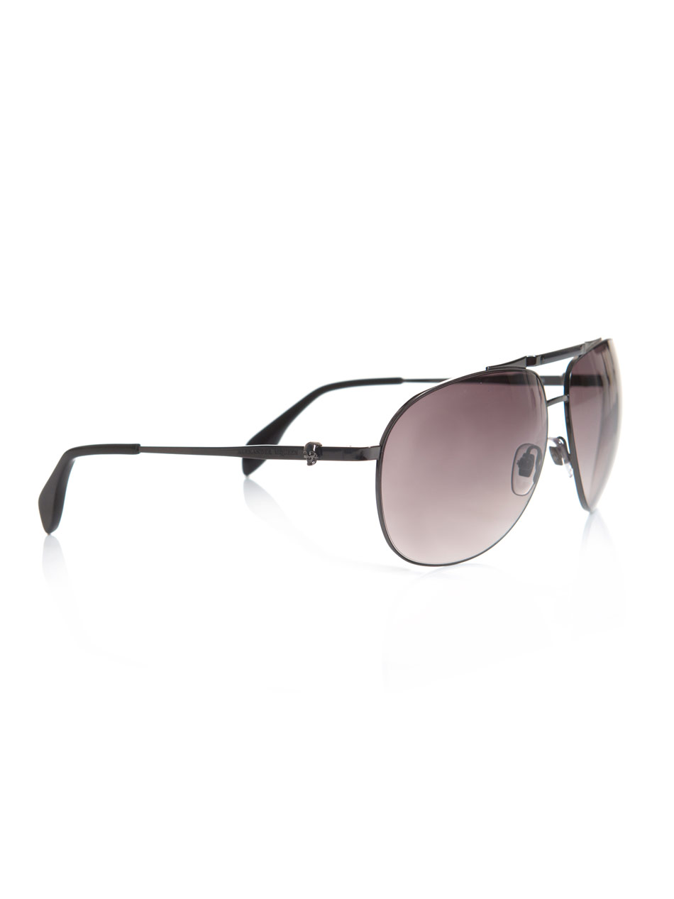 Alexander Mcqueen Aviator Sunglasses in Gray for Men (grey) | Lyst