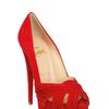 Christian Louboutin 150mm Aborina Suede Open Toe Pumps in Red - Lyst