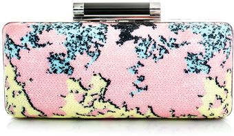 Diane Von Furstenberg Large Tonda Printed Sequin Clutch - Lyst