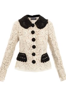 Dolce & Gabbana Lace Mounted Organza Jacket - Lyst