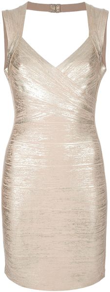 Hervé Léger Body Con Dress - Lyst