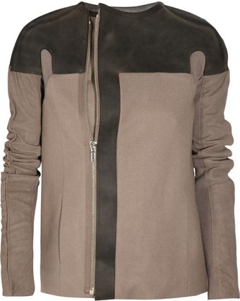 Rick Owens Paneled Leather Jacket - Lyst