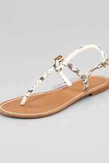 snakeskin thong sandals
